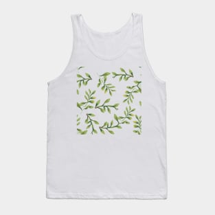 Green Leaf Print Tank Top